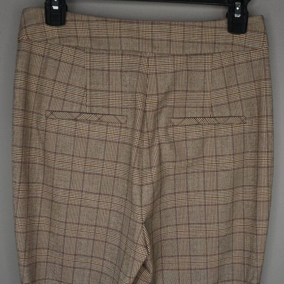 New Veronica Beard Arte Flared Cropped Pant with Slit in Plaid Brown Multi sz 6 - Picture 10 of 16
